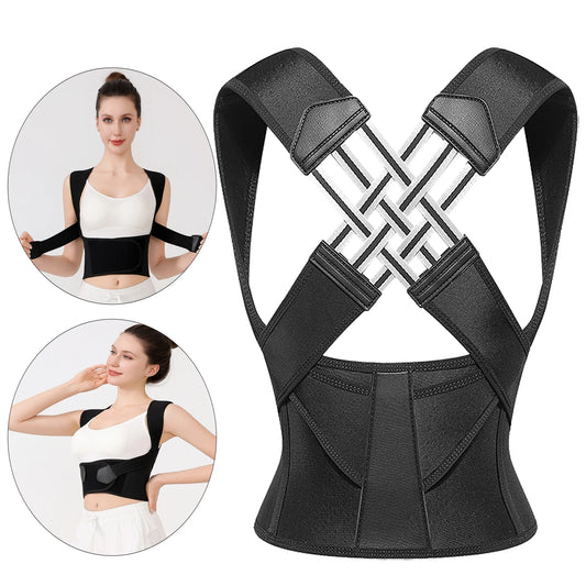 Posture Back Brace Adjustable Back Support Strap to Prevent Spinal Distortion and Hunchback Suitable for Men and Women