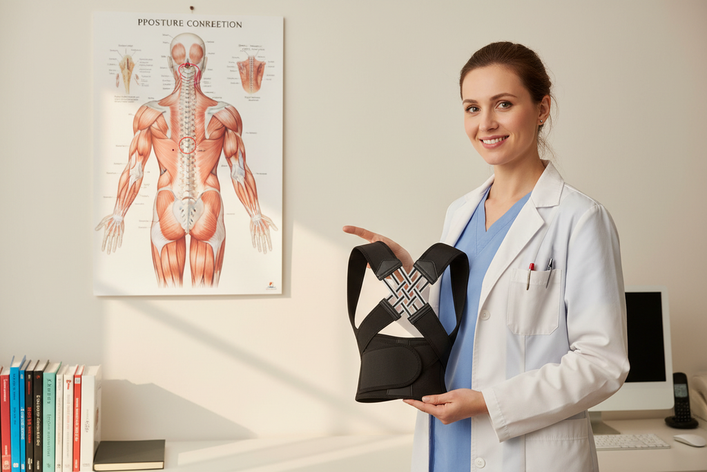 Arzt mit Anatomie-Erklärung